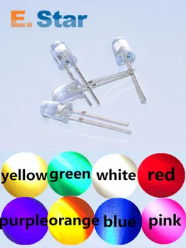 

1000pcs /lot 5MM Pink/purple/red/green/blue/white/yellow/Warmwhite Round Transparent super Bright Light bulbs emitting diode LED
