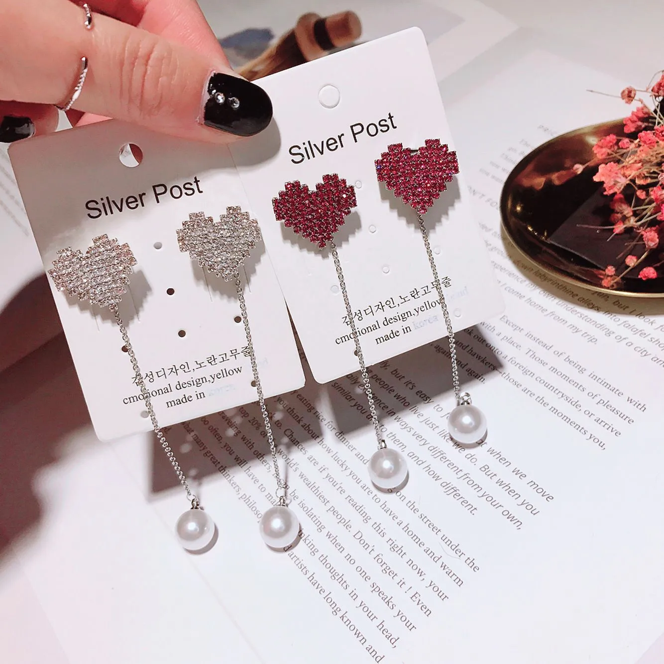 Sweet heart серьга с жемчугом и кисточкой Серебро 925 Сообщение гипоаллергенный fadeless