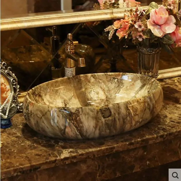 

Retro washbasin imitation marble pattern