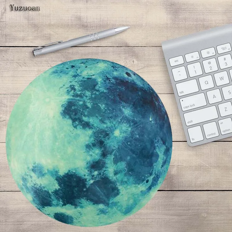 Yuzuoan коврик серии "Планета" с 3D принтом 200x200x2 мм круглый коврик для мыши с изображением земли/ртути/Юпитера/Плутона/радуги/голубой луны - Цвет: 200x200x2mm