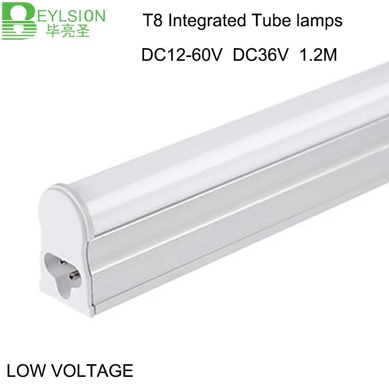 12 В светодиодные трубки 24 в T8 12 Вольт 24 вольт 18 Вт 1200 мм 4 фута светильник солнечной энергии интегрированные трубчатые лампы светильник DC12-60V 50 шт./лот
