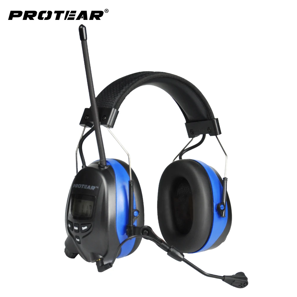 

Protear NRR 25dB Bluetooth 4.3 Hearing Protector with Microphone Ear Defender Ear Protection with AM/FM Ear muffs For Mowing