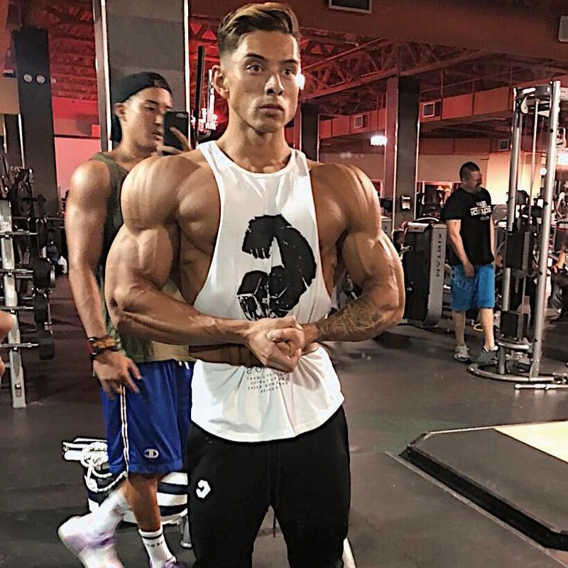 

Summer Clothing Body Fitness Men muscles Arm printing are tight Vest Sportswear Sleeveless Shirt Musculation vest