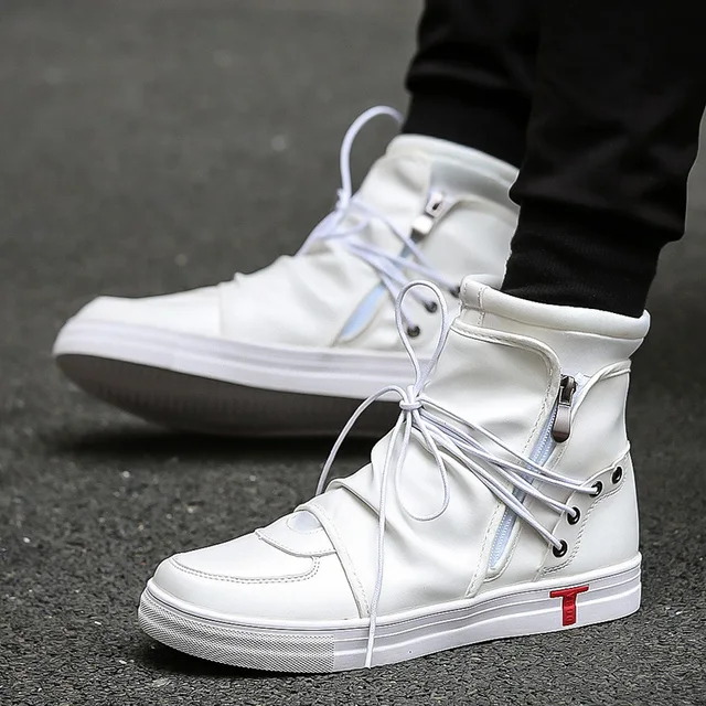 Buy Hip hop dance Men soft leather white Shoes Fashion