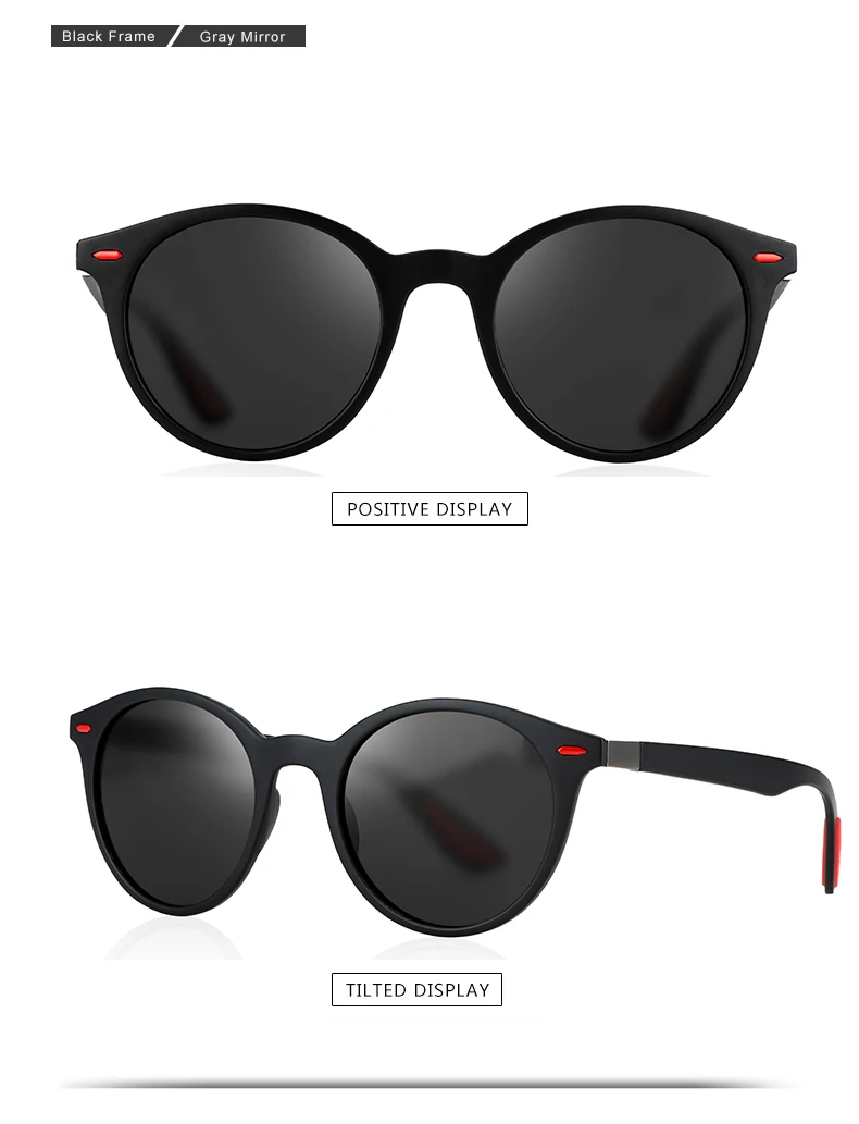 ASUOP2019 new fashion round polarized ladies sunglasses classic retro design men's glasses large frame goggles UV400 sunglasses (11)
