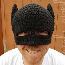 Новинка; забавные шапки ручной работы с маской Бэтмена; Вязаная Шапка-бини; Мужская и женская зимняя шапка; Цвет Черный; gorras hombre; креативные вечерние шапки; подарок;