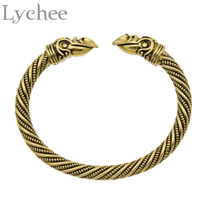 Lychee Vintage Viking font b Bracelet b font Bangle Silver font b Gold b font Color