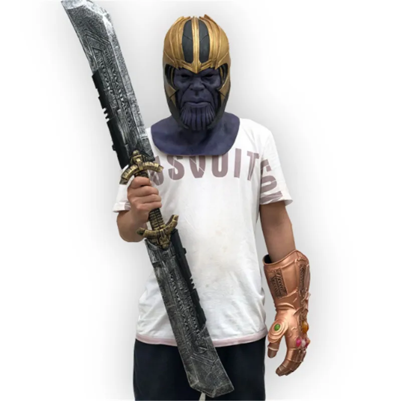 1: 1 Thanos Double-Edged Sword 110 cm Cosplay Tanos Gauntlet Weapon Model Action Figure Children Gift Role PU