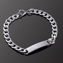 Браслеты из нержавеющей стали для мужчин/женщин, Уникальный индивидуальный подарок, гравированные сервисные браслеты, сувенирные мужские ювелирные изделия B020248