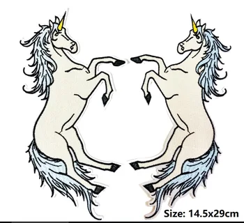 

Fashion unicorn horse iron on patches animal coat accessory biker vest Badge embroider Appliques wholesale