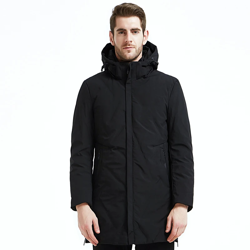2018 New Winter Men's Down Jacket Solid Casual Mid-Long Duck Coat Men Thicken Warm Hooded Windproof Male Outwear 4XL CO104 | Мужская