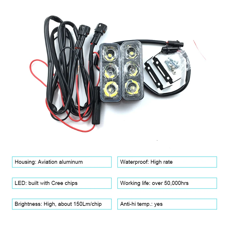 2 шт. 12 В 3 Светодиодный дневной ходовой свет Водонепроницаемая светодиодная лампа комплект дневной свет автоматическое автомобильное освещение внешний свет