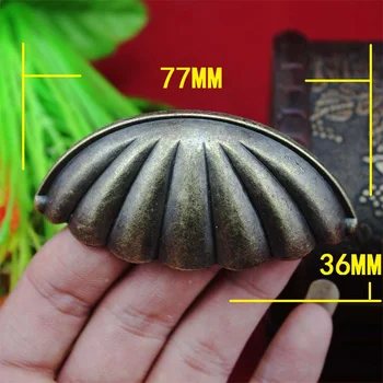 

77mm Decoration metal handle Antique Shell Drawer handle Alloy Cabinet handle New rustic antique furniture Wholesale