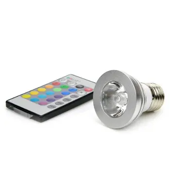 

1PCS RGB Umbrella Bulb Ampoule Lampe 16 couleurs LED 3W RGB 100-240V E27/E26 RGB Remote-Controlled