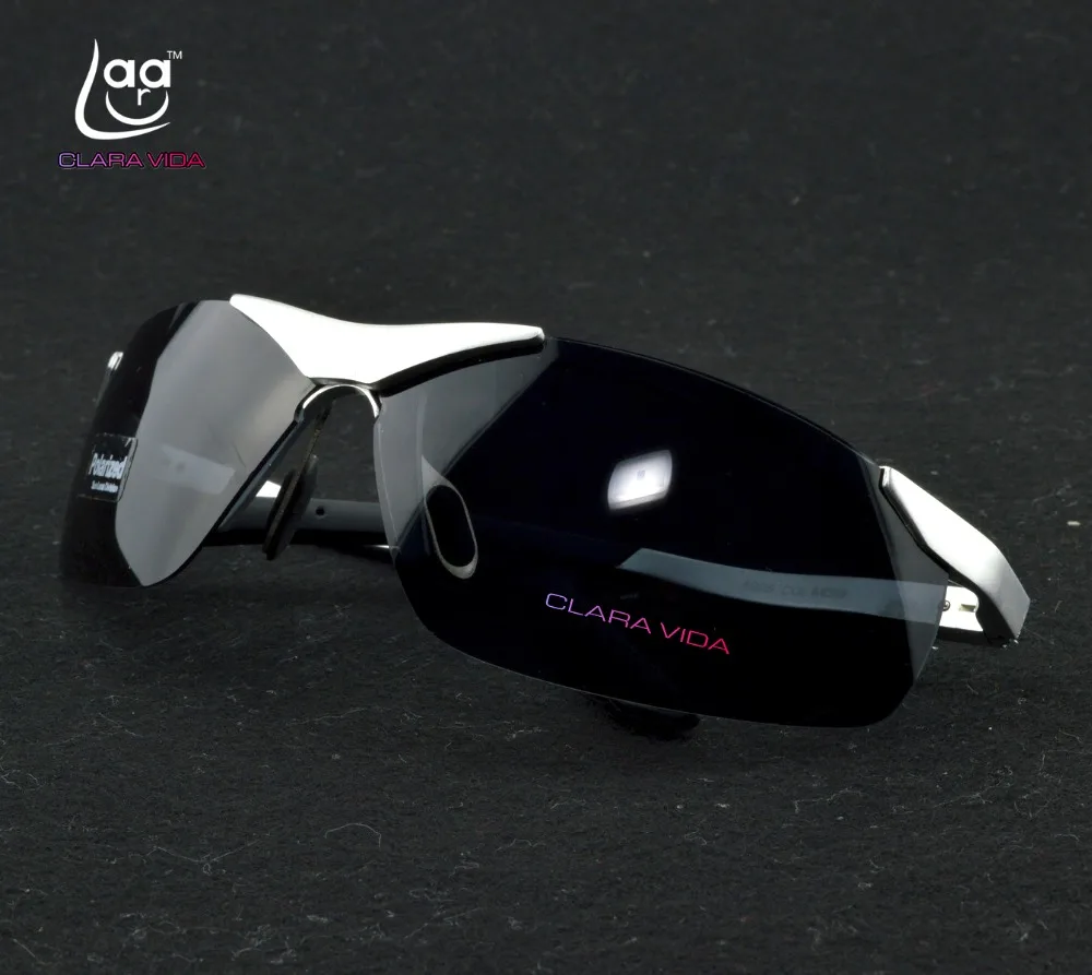 

2019 Rushed =clara Vida=silver Aviation Material Gear Polarized Aluminium Magnesium Alloy Uv400 Uv100% Battle Field Sunglasses