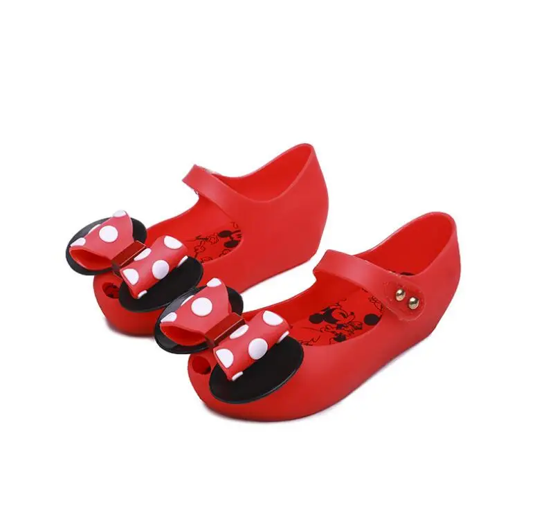 Детская пижама с Микки Маусом и обувь с Минни сандали для девочек блестящая мягкая обувь милые детские сандалии для девочек 13-18 см - Цвет: 3