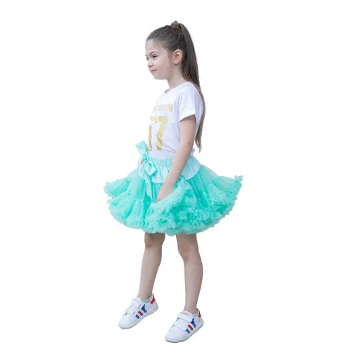 Kephy девочки многослойная короткая юбка принцессы; балетная юбка-пачка для танцев плиссированная фатиновая юбка Детская Юбка для выпускного вечера вечерние юбка - Цвет: mint green