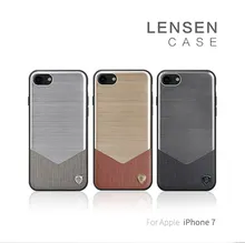 Nillkin Lensen Serier for Apple iPhone 7 Case Business Style Metal Brushed + Imported Leather TPU PC Back Cover For iPhone7 4.7