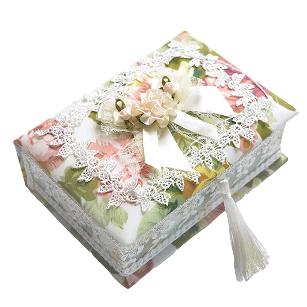 

Children Girl Flower Lace Jewelry Storage Container Necklace Ring Organizer Box Simple Girl Plate Cloth Organizer Box Trendy