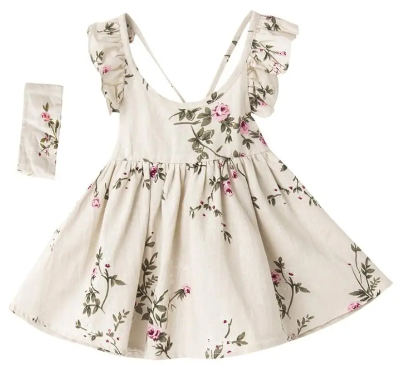 Летнее пляжное платье для девочек маленьких новинка 2018 детские платья с цветами