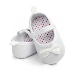 Новинка обувь Весна лук холст хлопка для маленьких девочек обувь первые ходоки комфорт для маленьких девочек обувь