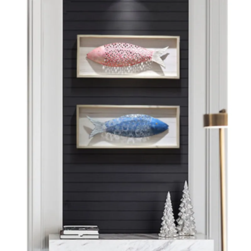 

Mediterranean Porch Aisle Wall Decor Fish Wall Hangings Creative Wall Hanging Three-dimensional Wrought Iron Wall Decor M1192