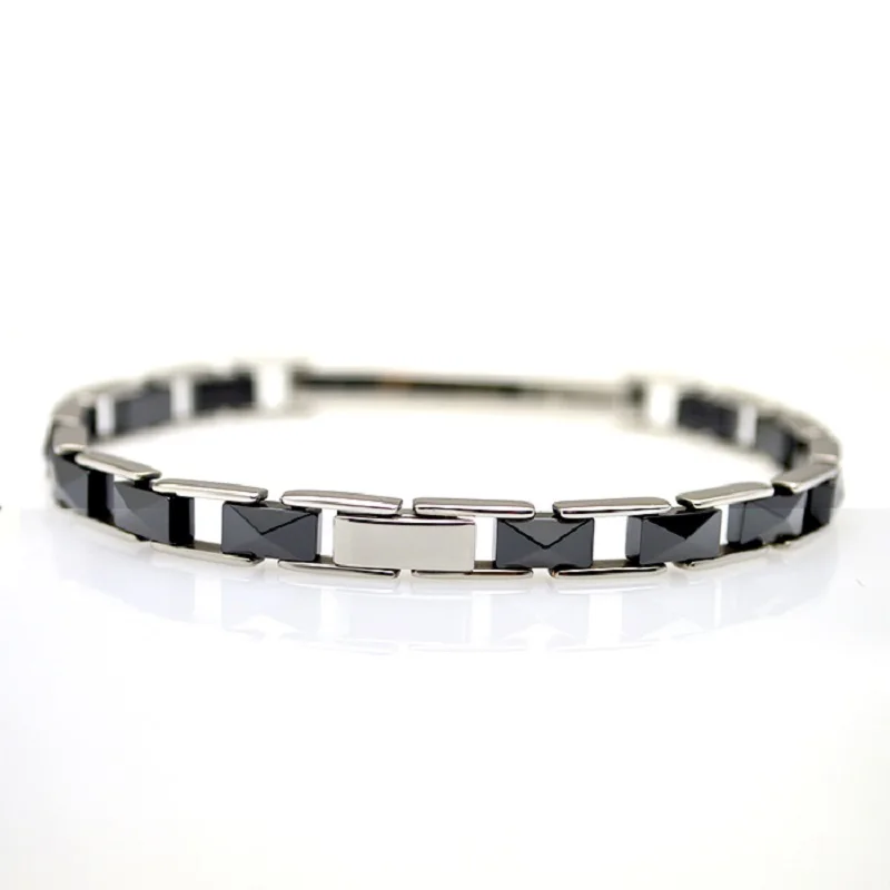 

2015 Healthy Jewelry High-tec Ceramic Anti-allergic 316L Stainless Steel Bracelet For Men Gift for your Lover Friends CE011B