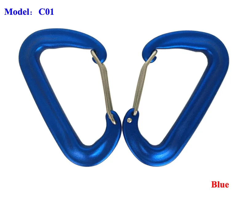 12KN алюминиевый гамак Пряжка Карабин Магниевый сплав Quickdraw Быстрый подвесной крюк для ремней застежка туристическое снаряжение - Цвет: Blue C01
