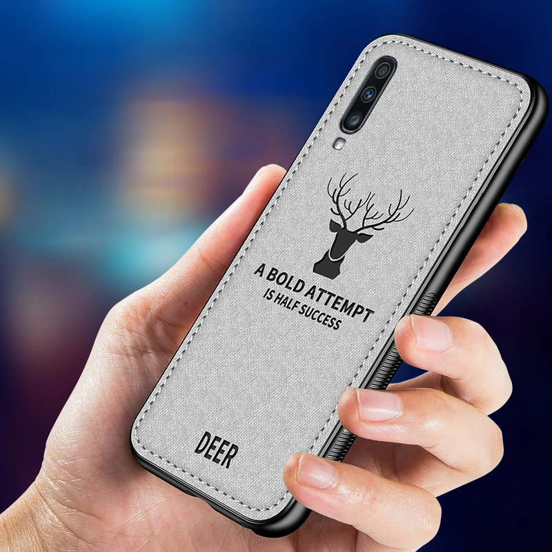 

Phone Case For Samsung Galaxy A30 A40 A50 A70 M20 S10 plus Classic Fabric Bumper Soft Silicone Cover A5 A6 A7 A8 A9 2018 Case
