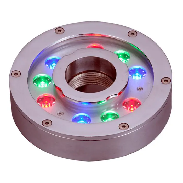 

High Quality 304 stainless steel 24V 27W 160MM RGB fountain LED Light Round ring light led underwater pool light