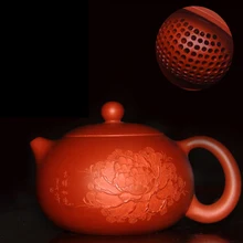 Аутентичный китайский чайник для заварки чая пион чайник xishi известный чайник ручной работы Niqiu Чжу отверстие чайник из металла 79