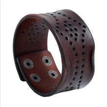 New vintage leather bracelet Personalized snap personalized leather bracelet for men and women retro punk Student wristband personalized retor paint bracelet