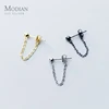 Modian Rock Punk noir chaîne boucles d'oreilles mode 100% 925 argent Sterling perle Swing bijoux pour femmes partie classique boucle d'oreille ► Photo 1/5