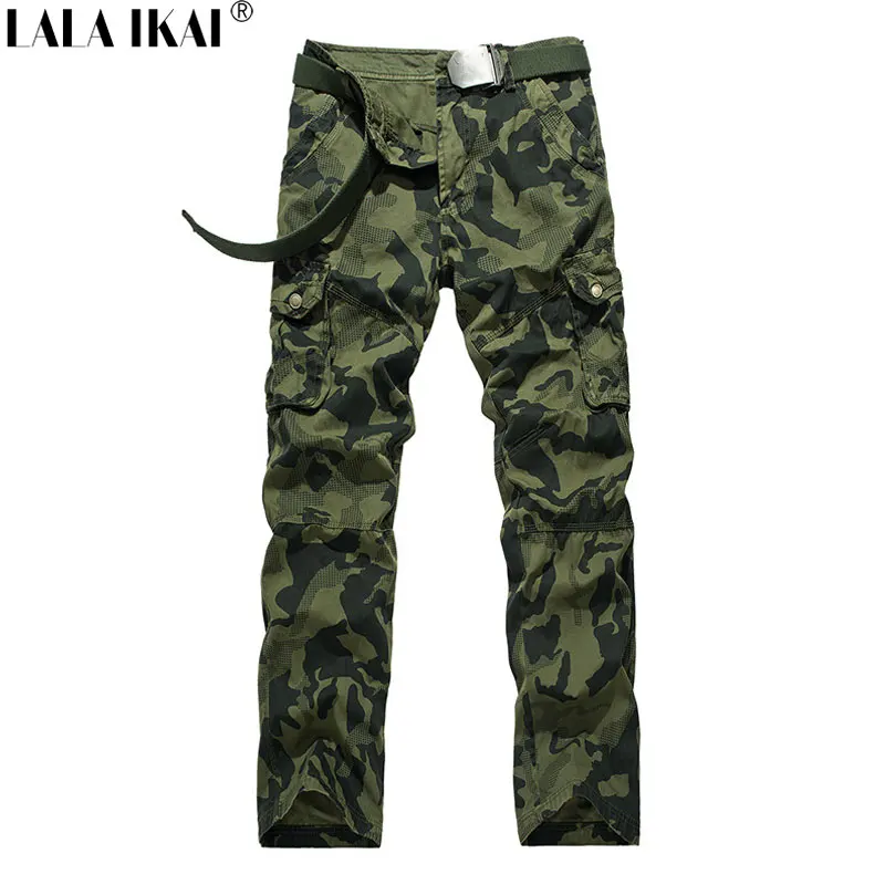 LALA IKAI 2018 Outdoor Men Pants Spring High Quality Pant Camouflage
