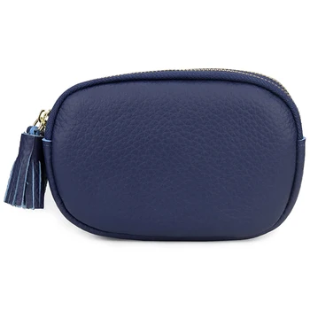 

XIYUAN Tassel Pink/Green/Red /Blue Women Coin Wallet Clutch Fashion Genuine Leather Mini Coin Purse Lady Black Coin Pocket