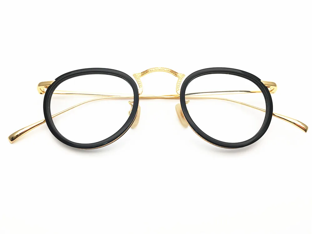 

Acetate with Titanium Glasses Frame Vintage Retro Round Ultralight Mens Women Prescription Eyeglasses Optical Frame Eyewear