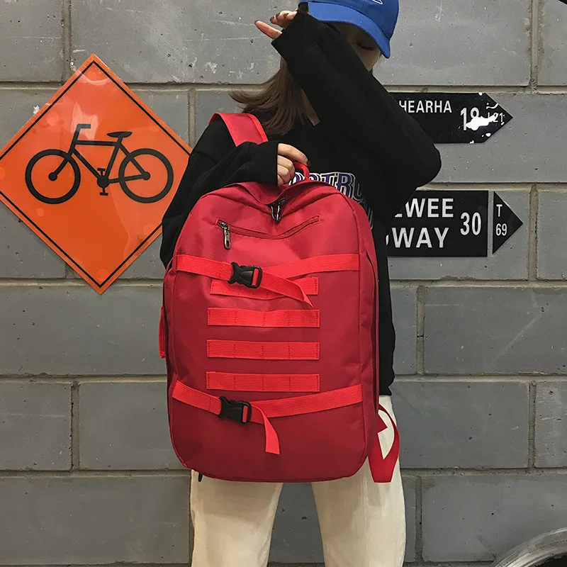 

High School Students Campus Solid Color Sports Travel Bag Outdoor Bag Large Capacity Multi Function Street Beat Backpack