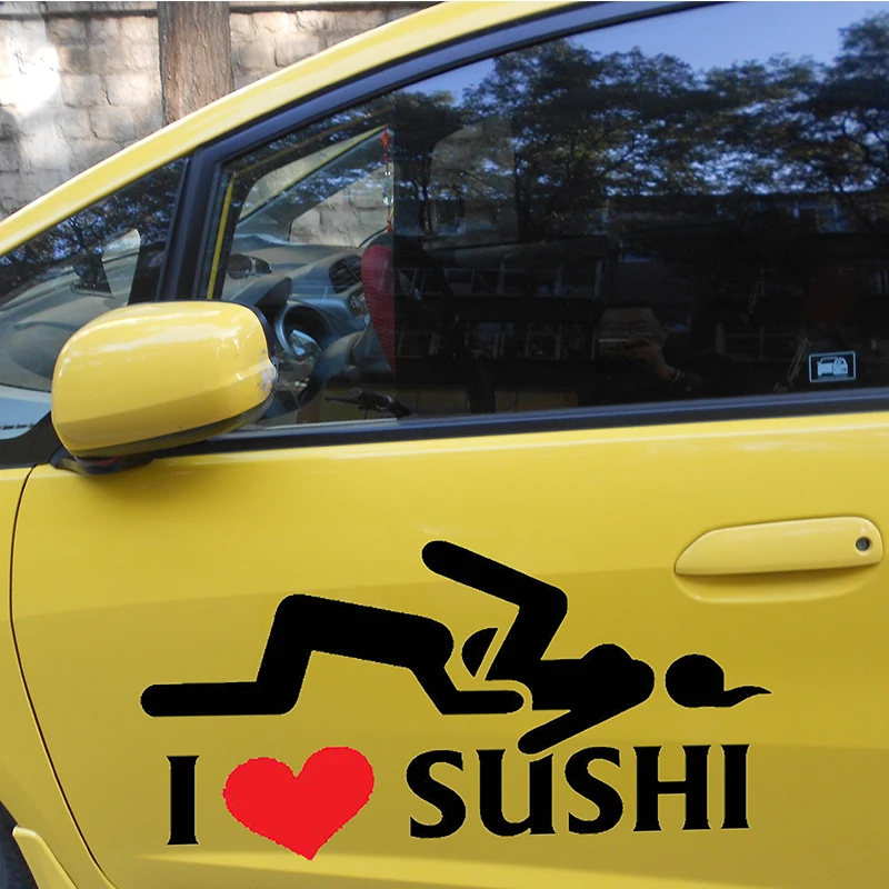 

84cm x 42cm 2 x I Love Sushi (one For Each Side) Sticker Car Window Van Rear Windshield Truck Door Decal Vinyl Funny Daily