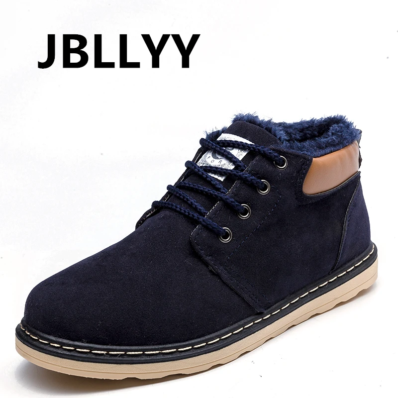 

Jbllyy Brand Fashion Winter Style Soft Moccasins Men Flats Snow Boots Shoes Men Short Boots High Quality Ankle Boots