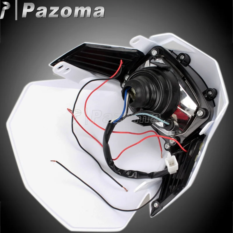 PAZOMA универсальная белая мотоциклетная фара обтекатель крест для эндуро со