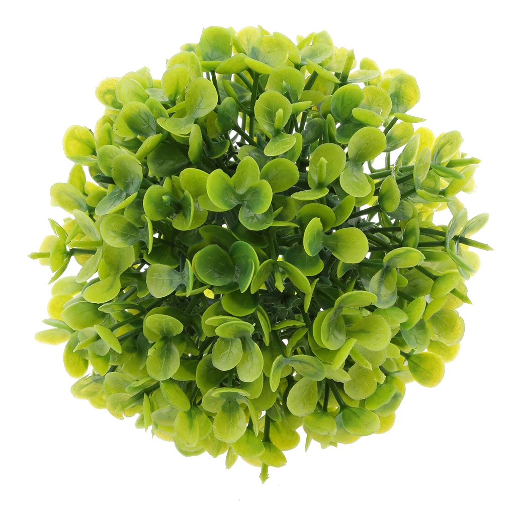 MagiDeal Green Artificial Leaves Plant Ball Grass Home Decorations 12cm Garden Pots