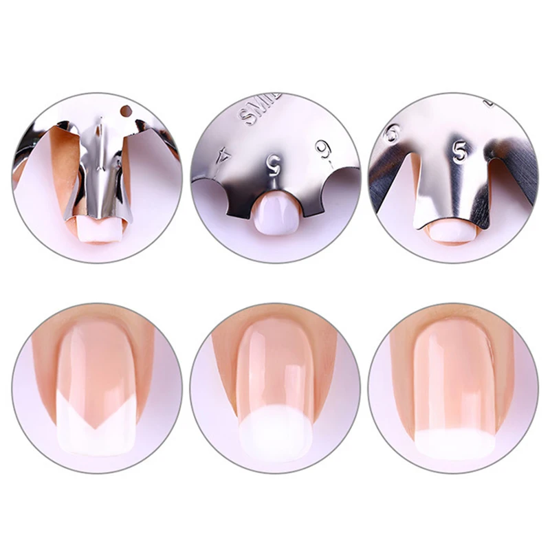 

Easy French Line Edge Nail Cutter Stencil Tool Smile Shape Trimmer Clipper Styling Forms Manicure Nail Art Tools