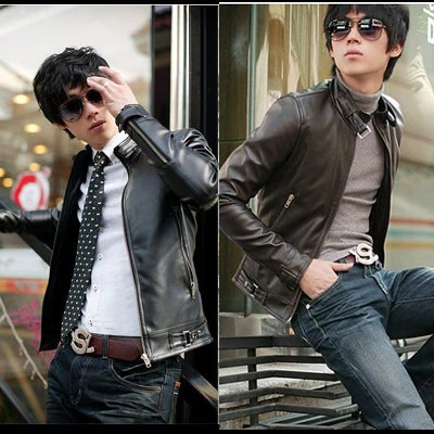 Hot selling 2012 casual outerwear men fashion faux leather