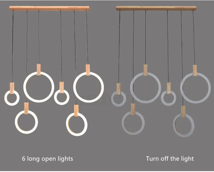 Lustres de Madeira Iluminação da Escada Moderno Nordic Sala Estar Suspenso Lâmpada Quarto Luminárias Anel Luzes Penduradas Led 17 estar suspenso lâmpada quarto luminárias iluminação da escada anel luzes penduradas