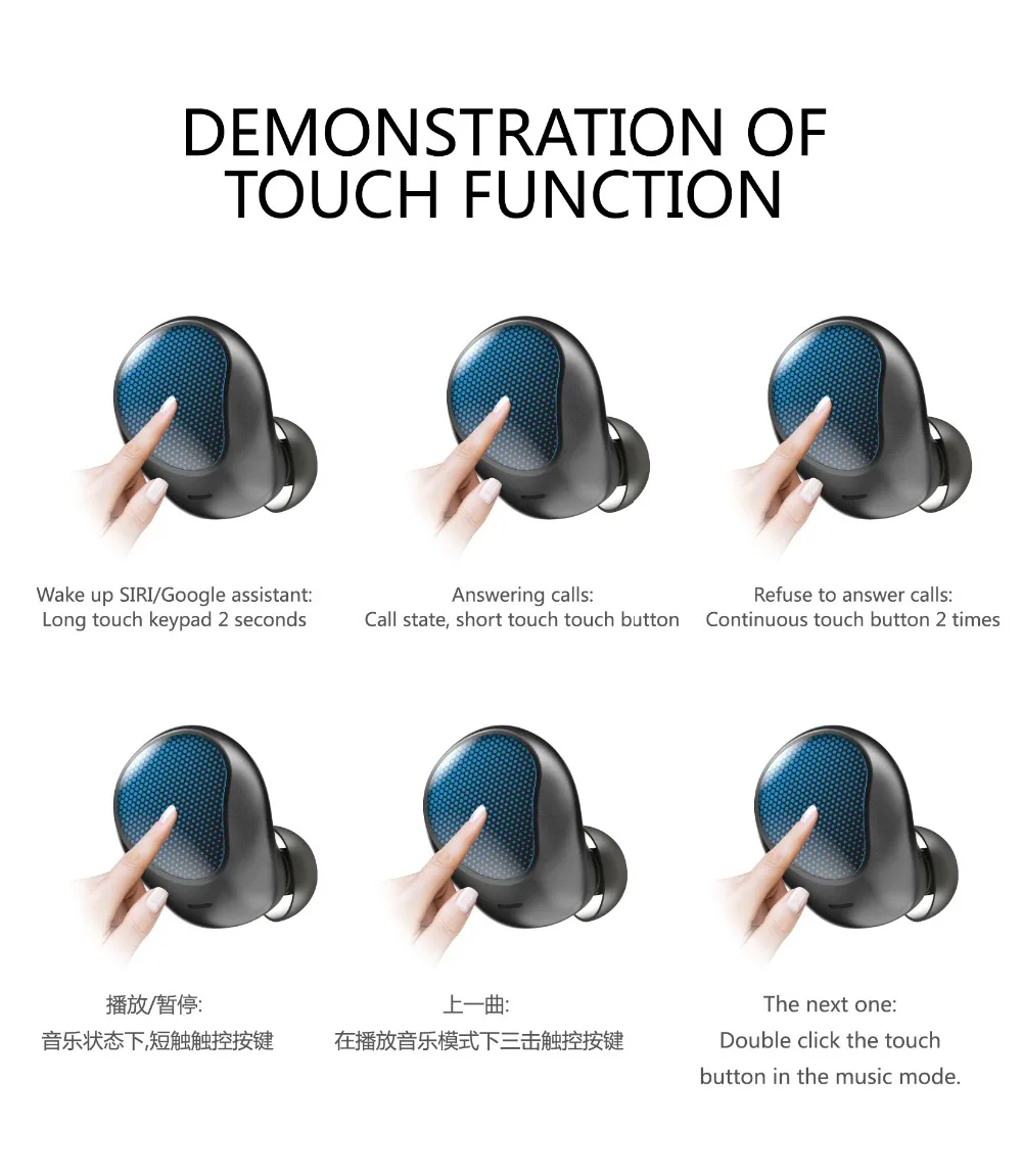 2018 New SYLLABLE D900P Bluetooth V5.0 TWS Earphone True Wireless Stereo Earbud Waterproof SYLLABLE Bluetooth Headset for Phone (5)