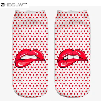

ZHBSLWT 3D Digital Printed Animal Socks Unisex Fashion Cute Short Sock Mix Color Women Low Cut Dress Sock