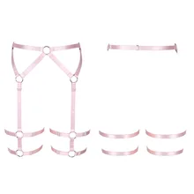Фестивальный рейв Для женщин бюстгальтер Harajuku пастельный, готический портупея нижнее белье с ремешками эластичные поясные ремни ноги подвязки Плюс Размеры регулировки
