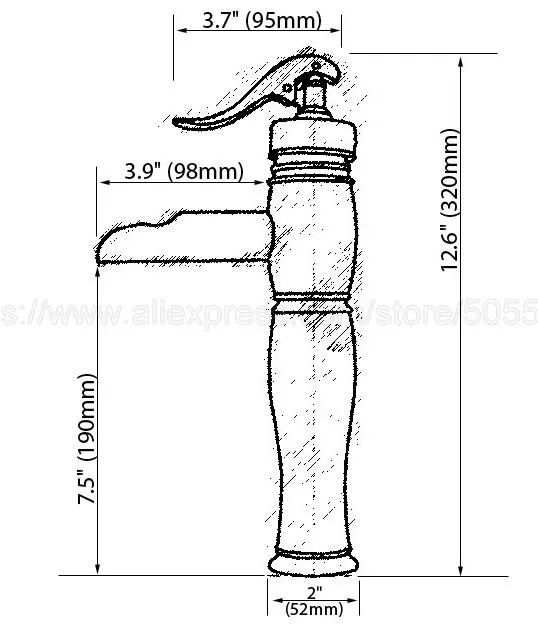 NEW "Water Pump Look" Style Bathroom Deck Mounted Faucet Antique Brass Hot And Cold Tap znf125
