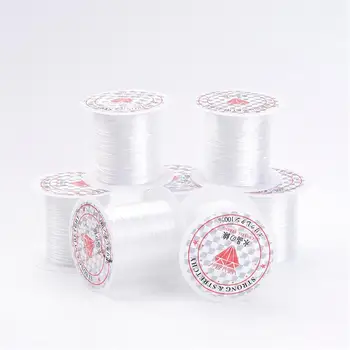 

1 Roll White Black Elastic Fibre Wire 0.8mm Beading For Jewelry Cord for Bracelets DIY Making 10m/roll Jewelry Findings Cords