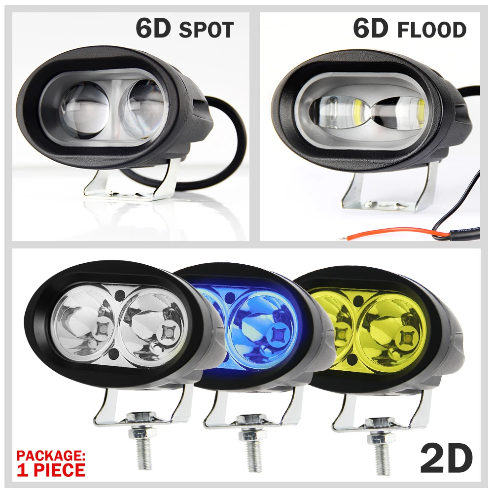 10w LED coche moto trabajo luz spot todoterreno ip68 LED FAROS ANTINIEBLA blanco